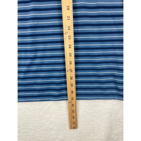 KJUS Performance Polo Shirt Men’s Size L 52 Blue Striped Stretch Golf Comfort - Picture 7 of 10